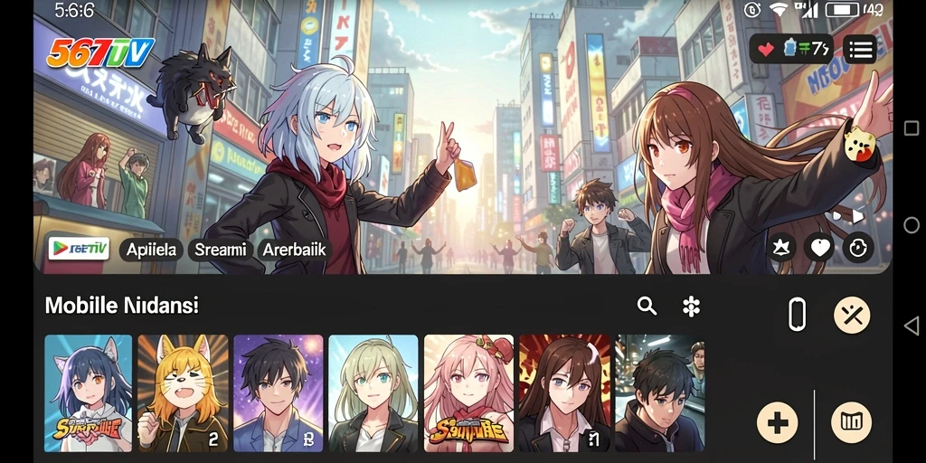 Tampilan gameplay yang menarik dari aplikasi 567TV untuk streaming anime.