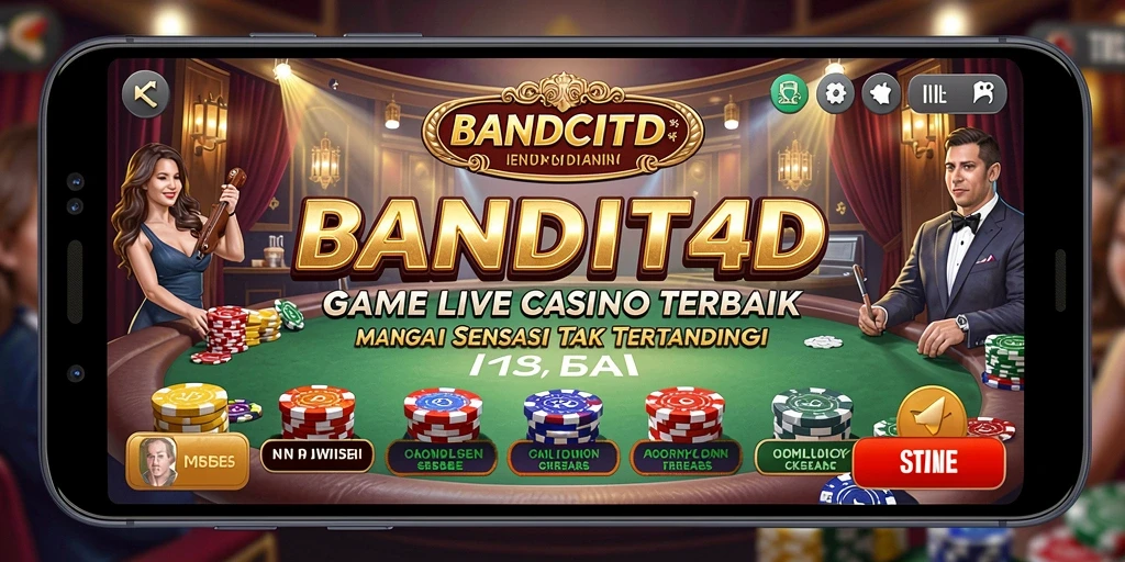 Tampilan gameplay BANDIT4D dengan dealer langsung yang interaktif.