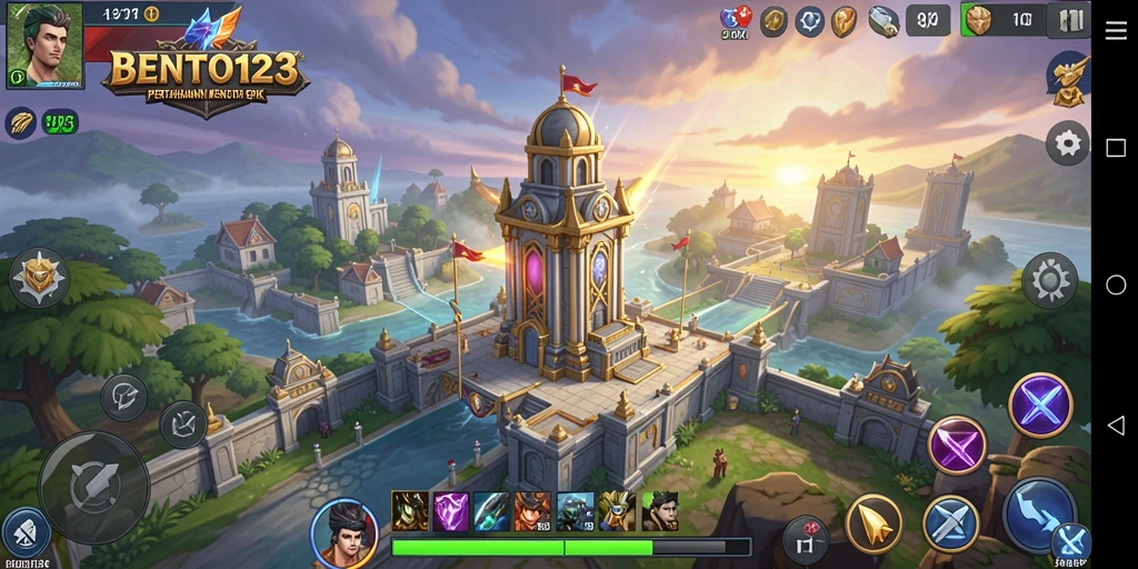 Screenshot gameplay BENTO123 yang menampilkan strategi Tower Defense.