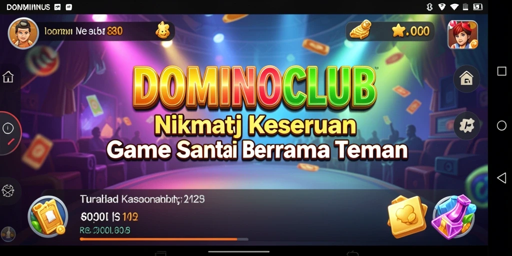 Tampilan gameplay seru di dalam DOMINOCLUB yang penuh warna.