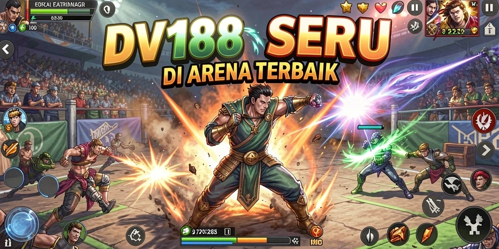 Screenshot gameplay DV188 menunjukkan aksi bertarung yang intens.