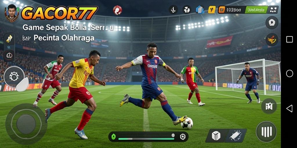 Tangkapan layar GACOR77 menampilkan aksi seru pertandingan sepak bola.