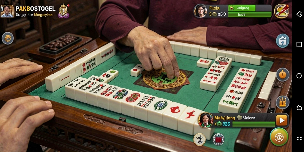 Tampilan gameplay seru dalam PAKBOSTOGEL dengan ubin Mahjong yang menarik.