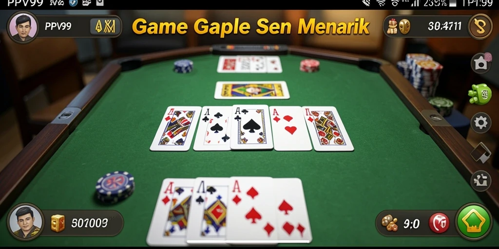 Tampilan seru gameplay Gaple di PPV99 dengan teman-teman.