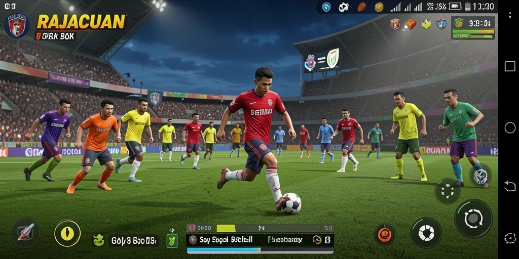 Tampilkan aksi seru dalam permainan sepak bola RAJACUAN.