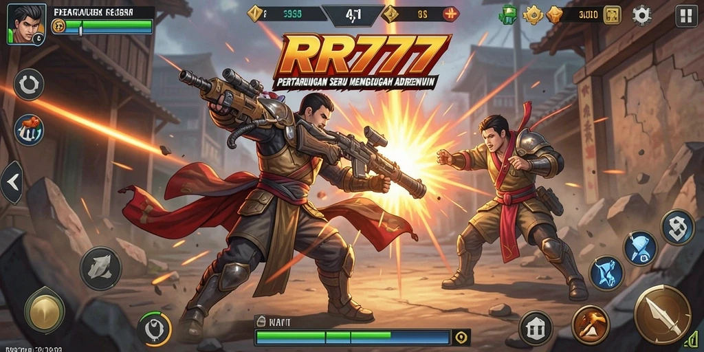 Screenshot menampilkan pertarungan intens di RR777.